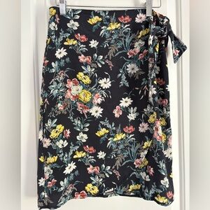 LOFT Floral Wrap Skirt
